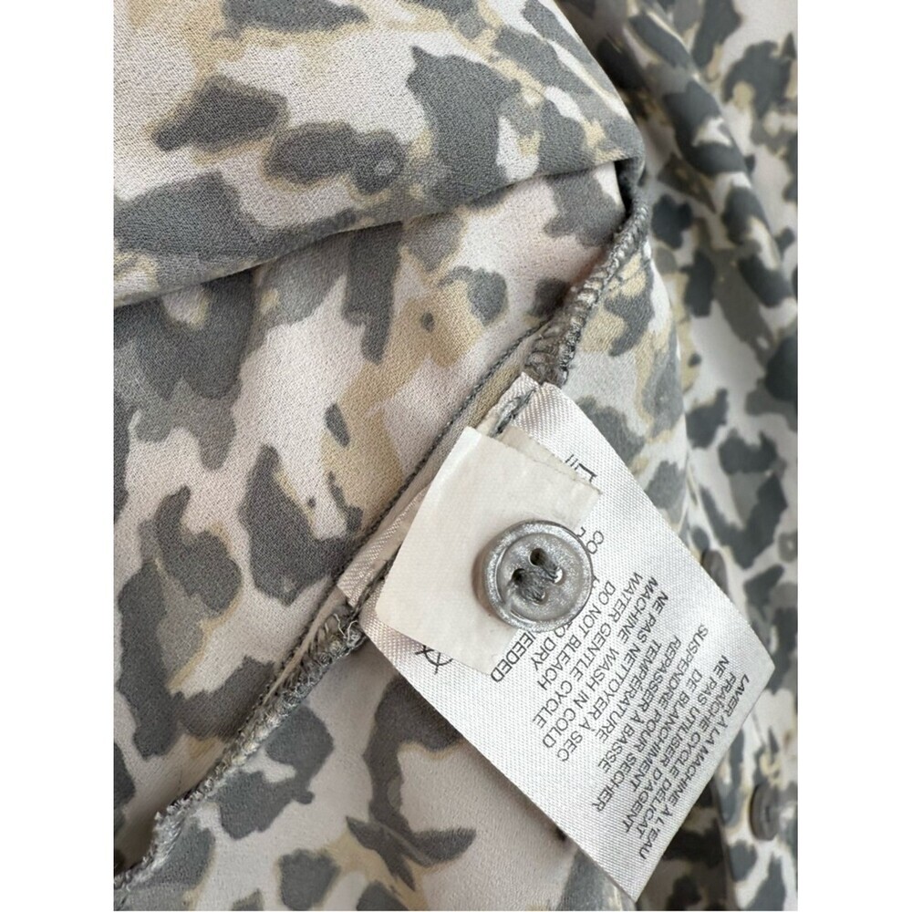 Dalia Collection Cream & Gray Animal-Print Long Sleeve Button-Front Blouse - Picture 12 of 13
